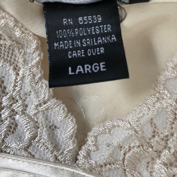 Vintage Jones of New York Nightgown Negligee Size Large Ivory Excellent - Picture 7 of 7
